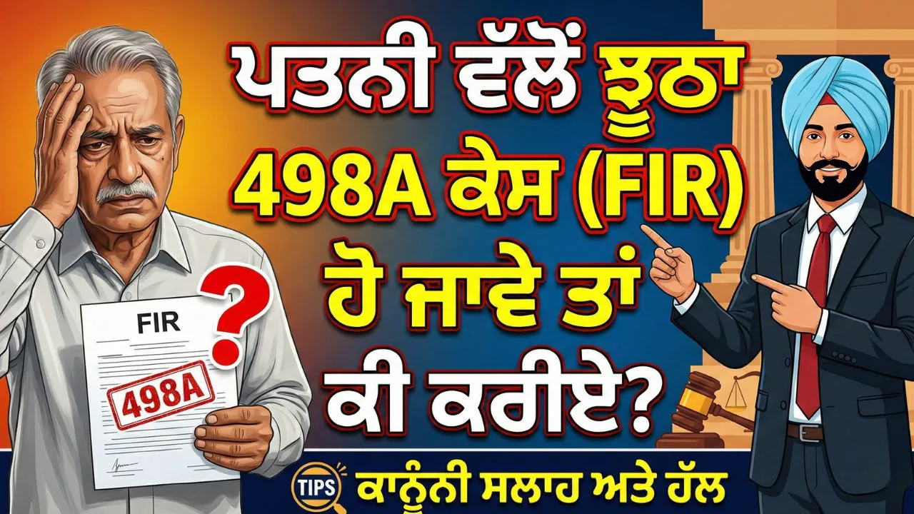 Read more about the article ਪਤਨੀ ਵੱਲੋਂ ਝੂਠਾ 498A ਕੇਸ (FIR) ਹੋ ਜਾਵੇ ਤਾਂ ਕੀ ਕਰੀਏ?