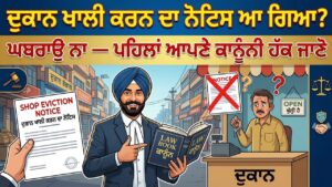 Read more about the article ਦੁਕਾਨ ਖਾਲੀ ਕਰਨ ਦਾ ਨੋਟਿਸ ਆ ਗਿਆ? ਘਬਰਾਉ ਨਾ — ਪਹਿਲਾਂ ਆਪਣੇ ਕਾਨੂੰਨੀ ਹੱਕ ਜਾਣੋ |