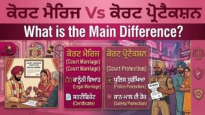 Read more about the article ਕੋਰਟ ਮੈਰਿਜ ਅਤੇ ਕੋਰਟ ਪ੍ਰੋਟੈਕਸ਼ਨ ਵਿੱਚ ਮੁੱਖ ਫਰਕ ਕੀ ਹੈ?