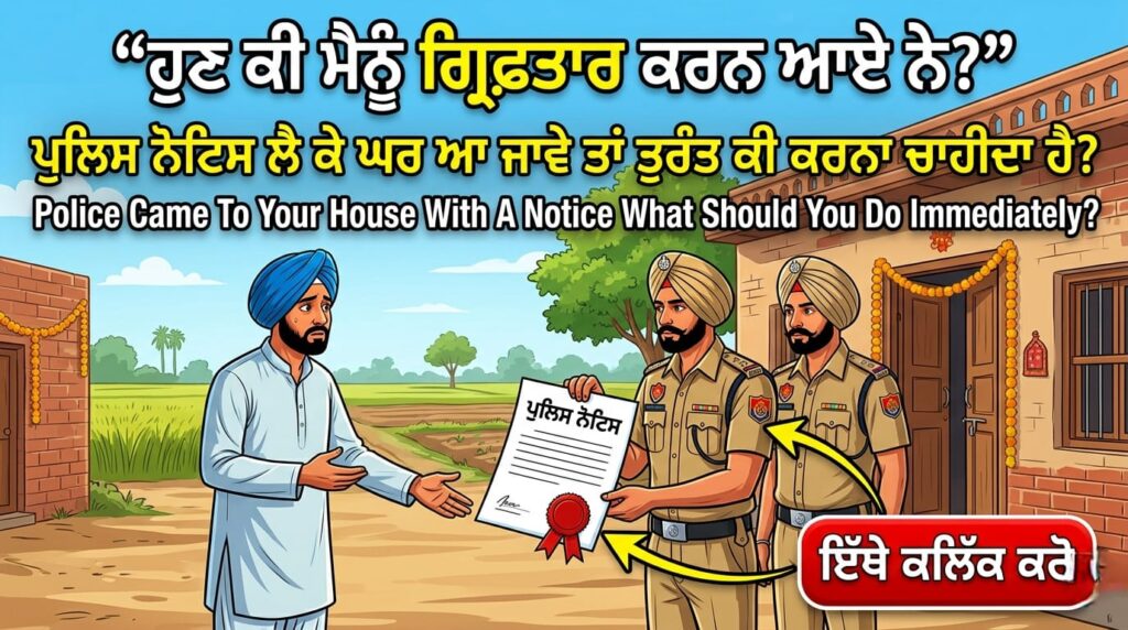 ਪੁਲਿਸ ਨੋਟਿਸ ਲੈ ਕੇ ਘਰ ਆ ਜਾਵੇ — ਤੁਰੰਤ ਕੀ ਕਰਨਾ ਚਾਹੀਦਾ ਹੈ?