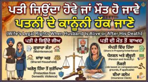 Read more about the article ਪਤੀ ਜਿਉਂਦਾ ਹੋਵੇ ਜਾਂ ਮੌਤ ਹੋ ਜਾਵੇ — ਪਤਨੀ ਦੇ ਕਾਨੂੰਨੀ ਹੱਕ ਜਾਣੋ