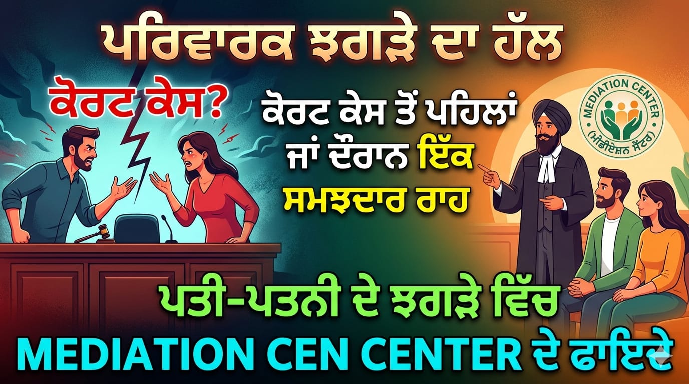 You are currently viewing ਪਤੀ-ਪਤਨੀ ਦੇ ਝਗੜੇ ਵਿੱਚ Mediation Center ਦੇ ਫਾਇਦੇ